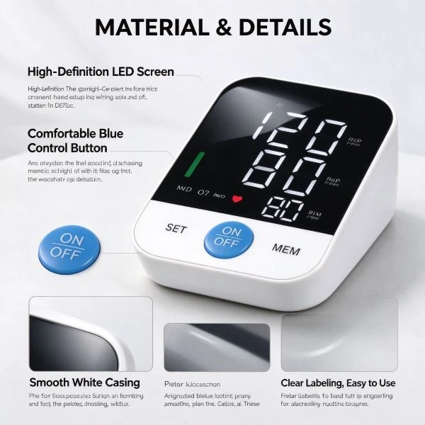 Home Blood pressure Monitoring with Lage backlit display Home Blood pressure Monitoring with Lage backlit display