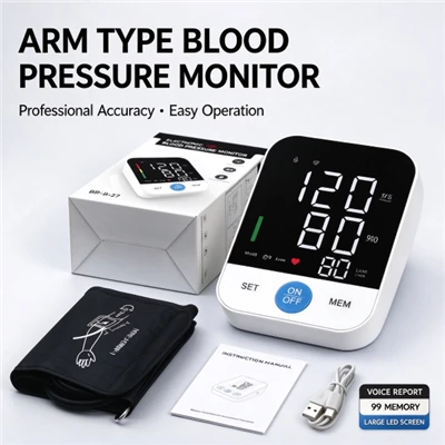 Home Blood Pressure Monitoring With Lage Backlit Display